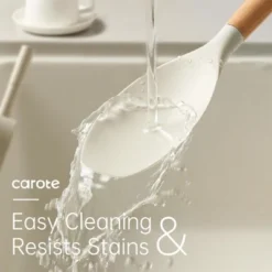 Itopfox 10-Piece Silicone Cooking Utensil Set With Wood Handles, BPA-Free Spatulas & Spoons For Nonstick Cookware, Heat-Resistant (Cream White) -Kitchen Chef GUEST 29f621ab 08e0 4b93 bada 8cc68d1018b3