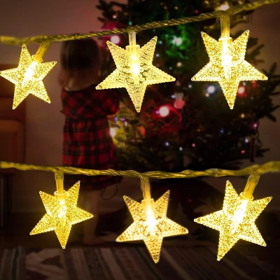 Itopfox Star String Lights Plug In - 100 LED Star Fairy Lights With Remote & Timer, Waterproof For Indoor Outdoor Décor, Warm White 6 Itopfox Star String Lights Plug In - 100 LED Star Fairy Lights With Remote & Timer, Waterproof For Indoor Outdoor Décor, Warm White - Image 4