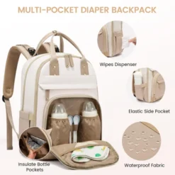 Itopfox Large Capacity Diaper Backpack With Changing Pad, Insulated Pockets, Stroller Buckles, Waterproof, Laptop Compartment, Beige-Khaki -Kitchen Chef GUEST 2bdd88b8 3584 4ca5 ab88 21a7046bde30