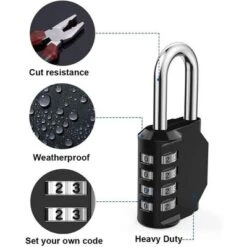 Itopfox Resettable 4-Digit Combination Padlock, Waterproof Heavy Duty Lock For Gym, School, Fence Gate, Toolbox, Employee Locker – 2 Pack