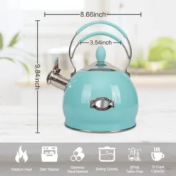 Itopfox Whistling Tea Kettle, Stainless Steel Teapot For Stovetop & Induction Cooktop, Fast Boiling Water Pot With Loud Whistle, Ergonomic Handle -Kitchen Chef GUEST 2d27310e 2c4c 41ca a33f 7de01b6c5212