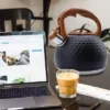 Itopfox Tea Kettle For Stove Top Loud Whistling Kettle For Boiling Water Coffee Or Milk Heavy Stainless Steel With Wood Pattern Handle Unique Button -Kitchen Chef GUEST 2e05a84e 1d28 4bcc b2bf 162c6ef0d0b2