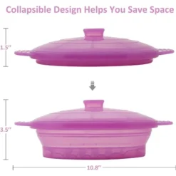 Itopfox Microwave Steamer Cooker Collapsible Bowl With Handle & Lid For Vegetables, Fish, Meal Prep - BPA Free, Dishwasher Safe, Easy Storage, Purple -Kitchen Chef GUEST 2e4dfe8c 0c9b 4c09 b91a d1769e595e1b