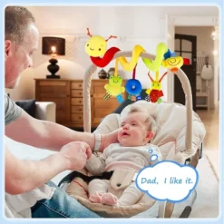 Itopfox Baby Crib Hanging Rattles Toys - Infant Worm Crib Bed Around Rattle Bell Cartoon Insect Spiral Hanging Toy For Stroller Car Seat -Kitchen Chef GUEST 2ec7ccb8 6775 4b38 9437 4a12b63492fa