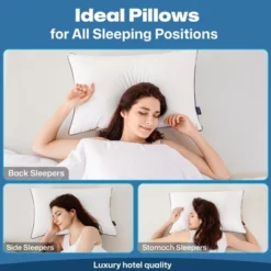 Itopfox Standard Size Pillows Set Of 4 - Cooling Supportive Hotel Pillows With Premium Soft Down Alternative Fill For Side Stomach And Back Sleepers -Kitchen Chef GUEST 2fc0b1b2 21d6 4192 9fcf 65d94021d39a