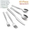 Itopfox Hammered Silverware Set, 40-Piece Stainless Steel Flatware For 8, Includes Dinner Knives, Forks, Spoons, Modern Design, Mirror Polish -Kitchen Chef GUEST 309b675a 6e78 4eb5 8d44 31579502ffdc