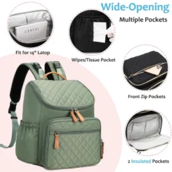 Itopfox Large Capacity Water-Resistant Diaper Backpack With Insulated Pockets, Stroller Buckle, Anti-Theft Design, Green Nylon -Kitchen Chef GUEST 30c3604b f66a 473d b236 32c899299183