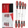 Itopfox 8-Piece Magnetic Screwdriver Set With Red Tip, 4 Phillips & 4 Slotted Tips, Professional Cushion Grip For High Torque