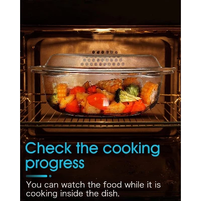 Itopfox Oval Glass Casserole Dish With Lid, Microwave & Oven Safe Bakeware, Covered Glass Dish For Baking & Cooking, 3.5L Capacity 9 Itopfox Oval Glass Casserole Dish With Lid, Microwave & Oven Safe Bakeware, Covered Glass Dish For Baking & Cooking, 3.5L Capacity - Image 7