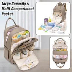 Itopfox Stylish Baby Diaper Backpack With Changing Pad, Waterproof Travel Bag, Stroller Straps, Insulated Pockets, Khaki -Kitchen Chef GUEST 31408772 4627 4d0d b450 4daaf8168fac
