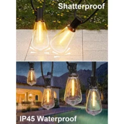 Itopfox 120FT Outdoor String Lights, Waterproof Patio Lights With 64 Hanging ST38 Bulbs, 2700k Shatterproof For Backyard Gazebo Porch Garden Decor -Kitchen Chef GUEST 31a57019 3e34 4f67 882e 3fc61dba3d8e