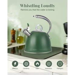 Itopfox Harriet Tea Kettle Stovetop, 2.5 Quart Whistling Stainless Steel Tea Pot With 3-Layer Base Unique Ergonomic Handle, Includes Pot Holder & Mat -Kitchen Chef GUEST 3336e8a3 5cb3 4ef6 8f4f 8f60e3c0c9cb