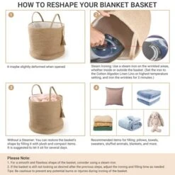 Itopfox Woven Storage Basket With Wooden Bead Decoration, Natural Rope Basket For Toys, Clothes, Shoes, Plant Organizer Bin With Handles, Home Decor 15 Itopfox Woven Storage Basket With Wooden Bead Decoration, Natural Rope Basket For Toys, Clothes, Shoes, Plant Organizer Bin With Handles, Home Decor -Kitchen Chef GUEST 3346d64e d43b 495f a686 f69b91d14c01