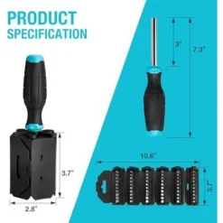 Itopfox Multi-Function Screw Driver Set With 60 Replaceable Cr-V Bits Flat, Phillips, Torx, Hex, Square, All In One Screwdrivers With Rolling Barrel -Kitchen Chef GUEST 3499a4c1 900d 4bc8 86b8 c217123274d3