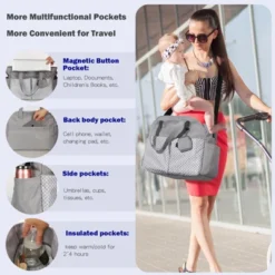 Itopfox Large Tote Diaper Bag For Baby Boys And Girls, Adjustable Shoulder Strap, Multiple Pockets, Waterproof -Kitchen Chef GUEST 350aa4f4 db95 4908 b287 d5a818474f2f