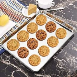 Itopfox Stainless Steel Baking Sheet Set Of 3, Non Toxic & Heavy Duty Cookie Sheets, Easy Clean & Rust Resistant For Toaster Ovens & Serving -Kitchen Chef GUEST 35598081 6ce5 4ac6 9c33 0d831ccdd895