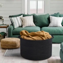 Itopfox Large Woven Rope Storage Basket For Blankets, Toys, And Pillows, Decorative Organizer Bin For Living Room, Nursery, Or Bathroom -Kitchen Chef GUEST 363088ee 27e1 4e11 b7e3 aaec43326f96