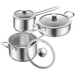Itopfox Stainless Steel Cookware Set, 6-Piece Nonstick Induction Pots & Pans Set, Works With Gas/Electric Cooktops, Dishwasher Safe -Kitchen Chef GUEST 37134790 abef 4115 852b 78779650f43f