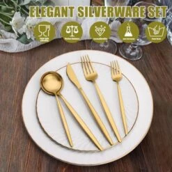 Itopfox 40-Piece Gold Flatware Set For 8, Stainless Steel Cutlery Set With Forks, Knives, Spoons, Elegant Satin Finish For Home, Kitchen, Restaurant 12 Itopfox 40-Piece Gold Flatware Set For 8, Stainless Steel Cutlery Set With Forks, Knives, Spoons, Elegant Satin Finish For Home, Kitchen, Restaurant -Kitchen Chef GUEST 3753e13c fdaf 43f1 beb2 5823ebed36e4