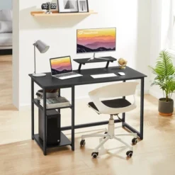 Itopfox Computer Desk With Monitor Stand, Office Desk With Adjustable Storage Shelves, Small Gaming Desk For Home Work Writing Study, Black -Kitchen Chef GUEST 375ee0ee 6c5f 4566 a1c4 bbb9e8f6b158