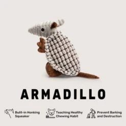 Itopfox Plush Dog Squeaky Toy Stuffed Armadillo Animal Pet Puppy Chew Toys For Small Medium Large All Breed Sizes Dogs, Gray -Kitchen Chef GUEST 3a608bc9 44cf 4732 93fb 4069550379ee