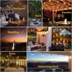 Itopfox Outdoor LED String Lights 100FT Heavy-Duty Patio Lights With 32 Dimmable Shatterproof Bulbs For Gazebo Pergola Bistro -Kitchen Chef GUEST 3b21a792 60f2 4eb8 92f1 0c51965dd1bf