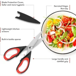 Itopfox Kitchen Scissors Heavy Duty Stainless Steel, All Purpose Cooking Shears For Meat Poultry Food, Dishwasher Safe Utility Tools With Home Gift -Kitchen Chef GUEST 3b9a2c9b e727 441b 975c 41426c66f27c