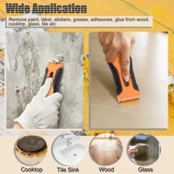 Itopfox Razor Scraper Tool Set With 80 Blades - 30 Metal & 50 Plastic For Sticker, Paint, Grease Removal On Glass, Tile, Wood Floors, Countertops -Kitchen Chef GUEST 3d1454f5 55a5 4f03 baf8 df52d94a03dc