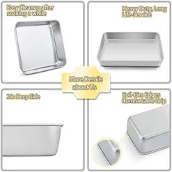 Itopfox Stainless Steel Bakeware Set, 11-Piece Toaster Oven Baking Pan Set With Lasagna, Cake, Loaf & Muffin Pans, Dishwasher Safe -Kitchen Chef GUEST 3daa1adb f805 47b1 a7f0 57b2fbe94c09