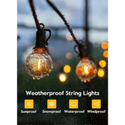 Itopfox 38Ft Outdoor String Lights With Remote & 15 Shatterproof LED Bulbs - Waterproof Patio Hanging Lamps For Porch Balcony Bistro Cafe -Kitchen Chef GUEST 3edee089 e208 44cd 9525 fdf91ced7aca