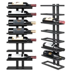Itopfox 8-Tier Wall Mount Wine Rack For Bottles Display And Storage, Hanging Organizer For Living Room, Dining Room, Wine Cellar, Bar, Black -Kitchen Chef GUEST 3f73b979 ea46 458b b17c b42aae8aed16