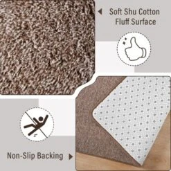 Itopfox Soft Modern Memory Foam Washable Indoor Rug, Non Slip Low Pile Carpet For Living Room, Bedroom, Kids Nursery, Dorm, Home Decor In Brown -Kitchen Chef GUEST 3fa18833 552d 4160 964d 040eb69f538e