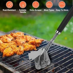 Itopfox Grill Brush With Scraper, BBQ Grill Brush With Handle, Stainless Steel Grill Grate Cleaner, Safe Grill Accessories For Grill/Smoker/Gas, Etc. -Kitchen Chef GUEST 400ecbb2 0b5f 4937 b0d6 d666a821872c