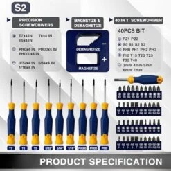 Itopfox Magnetic Screwdriver Set 66-Piece, S2 Alloy Steel, Includes Slotted/Phillips/Torx Mini Precision Screwdrivers, Replaceable Bits With Toolbox -Kitchen Chef GUEST 40461c5f c136 4ca2 a6c5 41a3c5e1481c