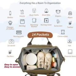 Itopfox Large Capacity Diaper Backpack For Parents With Multiple Pockets, Insulated Compartments, And Stroller Hooks, Beige -Kitchen Chef GUEST 41347eaf 84bc 48fb 99c5 1feeed0b964e