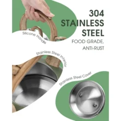 Itopfox Stovetop Whistling Tea Kettle, 2.1 Quart Stainless Steel Teapot With Heat-Resistant Handle, Compatible With All Stoves -Kitchen Chef GUEST 415eabcd 6d28 4a6a 8a7d 97685e05f6b8