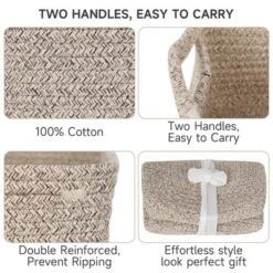 Itopfox 3-Pack Small Storage Baskets For Organizing, Woven Shelf Toy Basket, Rope Baskets For Gifts Empty, Closet Organizer Bins With Handles -Kitchen Chef GUEST 4182b568 aff2 4244 aaa9 f384ee6913b3