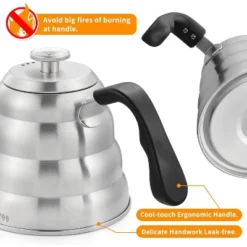 Itopfox Pour Over Coffee Kettle With Thermometer - Premium Stainless Steel Gooseneck Tea Kettle For Drip Coffee, French Press And Tea Works On Stove -Kitchen Chef GUEST 41b286ae 1332 430c a511 140ae35fb416