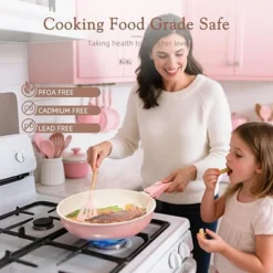 Itopfox 21-Piece Nonstick Pots And Pans Set With Removable Handles, Ceramic Cookware For RV Kitchen, Induction Compatible, Stackable Design, Pink -Kitchen Chef GUEST 41c8548d c2eb 4893 8947 ef1097d5a0fb