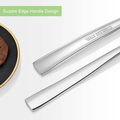 Itopfox Silverware Set For 2, 10-Piece Stainless Steel Flatware Cutlery Set, Square Edge Kitchen Utensil With Knives, Forks, Spoons, Dishwasher Safe 9 Itopfox Silverware Set For 2, 10-Piece Stainless Steel Flatware Cutlery Set, Square Edge Kitchen Utensil With Knives, Forks, Spoons, Dishwasher Safe - Image 7