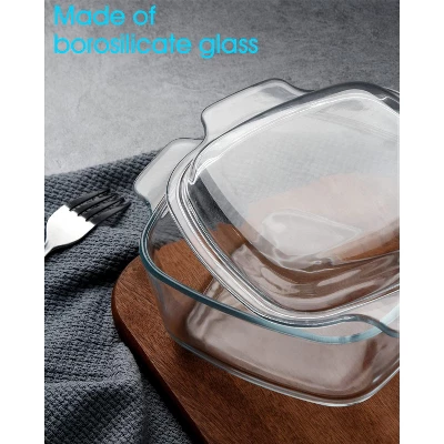 Itopfox 1 Quart Glass Square Casserole Dish With Lid, Mini Baking Dish For Single Serving, Microwave & Oven Safe, Deep Design For Spill Prevention 5 Itopfox 1 Quart Glass Square Casserole Dish With Lid, Mini Baking Dish For Single Serving, Microwave & Oven Safe, Deep Design For Spill Prevention - Image 3