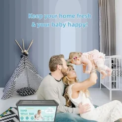 Itopfox Diaper Pail Refill Bags, 30 Count, Compatible With Easy Roll Signature & Platinum Pails, 7-Layer Odor Barrier