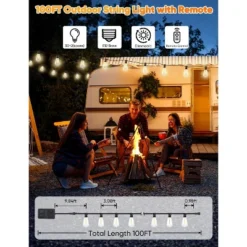 Itopfox LED Outdoor String Lights With Remote, 100FT Commercial Grade Waterproof Patio Lights, 30+2 ST38 Dimmable Edison Bulbs, Warm White Rope Light 12 Itopfox LED Outdoor String Lights With Remote, 100FT Commercial Grade Waterproof Patio Lights, 30+2 ST38 Dimmable Edison Bulbs, Warm White Rope Light -Kitchen Chef GUEST 43d08dcc d3f0 464e bd40 6160a58f12be