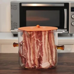 Itopfox Microwave Bacon Cooker With Cover, 2-in-1 Glass Cooking Pot, Microwavable Bacon Grill With Silicone Lid, Easy Clean -Kitchen Chef GUEST 451e2a6d 77aa 4048 8cea 77e407ad0dc6