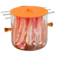 Itopfox Microwave Bacon Cooker With Cover, 2-in-1 Glass Cooking Pot, Microwavable Bacon Grill With Silicone Lid, Easy Clean -Kitchen Chef GUEST 4613425f 4b07 4a15 8116 ce1316d4d0ec
