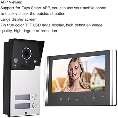 Itopfox Video Intercom System With 7in LCD Screen, HD Video Door Phone Kit For Home, 120° Wide Angle, Easy To Operate, AC100-240V (US Plug) 9 Itopfox Video Intercom System With 7in LCD Screen, HD Video Door Phone Kit For Home, 120° Wide Angle, Easy To Operate, AC100-240V (US Plug) - Image 7