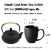 Itopfox Small Cast Iron Teapot With Stainless Steel Infuser For Loose Leaf Tea & Coffee, Stovetop Safe, Enamel Interior, Japanese Style, Black -Kitchen Chef GUEST 4735100e 5965 402a 82c0 8853724d3927