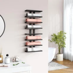 Itopfox 8-Tier Wall Mount Wine Rack For Bottles Display And Storage, Hanging Organizer For Living Room, Dining Room, Wine Cellar, Bar, Black -Kitchen Chef GUEST 477025a8 6104 4d67 b87c 34fb45ce9e21