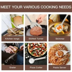 Itopfox 33-Piece Silicone Cooking Utensil Set With Stainless Steel Handles - Non-Stick Kitchen Tools Including Turner Ladle Whisk, Spatula, And More -Kitchen Chef GUEST 47fcd5fb 468d 45f5 b714 6e7a68fa91cd