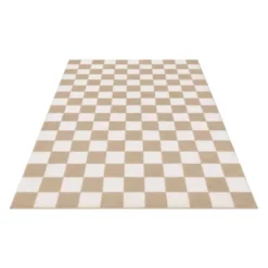 Itopfox Super Soft Fluffy Checkered Shaggy Area Rug, Beige And White Fuzzy Carpet For Living Room Bedroom Kids Room Nursery Dorm Home Decor -Kitchen Chef GUEST 4964e793 c839 44b9 aa9c 5f25151e8f4e